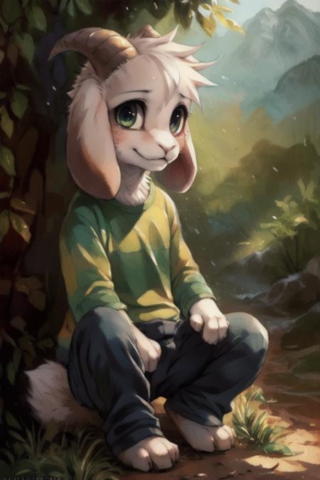 03027-946945174-solo, 1boy, goat ears, masterpiece, high detail, , kid, green t-shirt, pants, (realistic, photography _(artwork_) _1.3), hires,.png